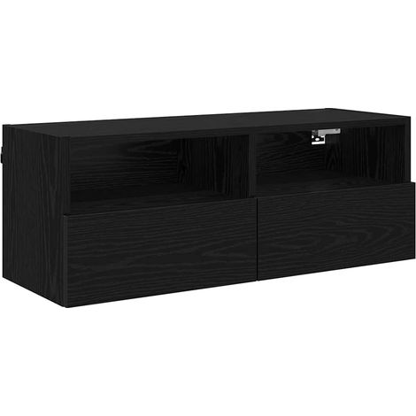 Meuble TV,Banc Tv Moderne,Meuble De Rangement mural Chêne noir 80 x 30 x 30 cm Bois d'ingénierie CFW93750 (1/5)