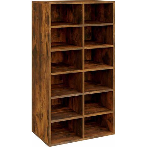 Maison Exclusive - Scarpiera Rovere Fumo 54x34x100,5 cm in Legno Multistrato (1/5)