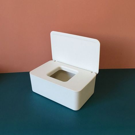 MINKUROW Feuchttuchbox, Babytuchbox, Toilettenpapierbox, Kunststoff-Feuchttuchspender, Babytuchbox, Taschentuchhalter, Taschentuchbox, Taschentuch-Aufbewahrungsbox, Serviettenbox (Weiß) (1/5)
