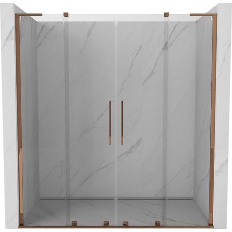 Mexen Velar L Duo portes de douche coulissantes 170 cm, transparent, or rose - 871-170-003-02-60 (1/5)
