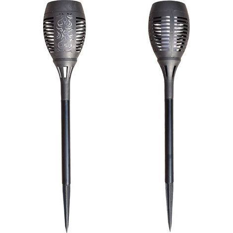Solar garden lights, set of 2, IP65, black (1/5)
