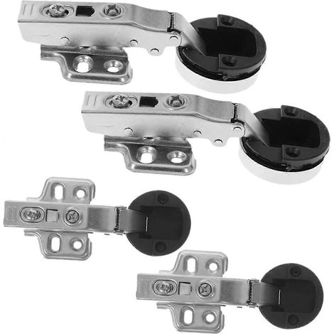 Clips de charnière pour portes vitrées, paquet de 4, argentés, pour portes d'armoires sans cadre (1/5)