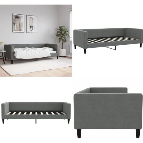 Tagesbett Dunkelgrau 90x190 cm Stoff - Sofa - Schlafsofa - Gästebett - Tagesbett - Bettesystem - Home & Living (1/5)
