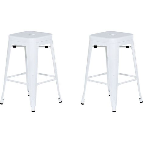 Set mit 2 Barhockern CABRILLO Metall Weiß