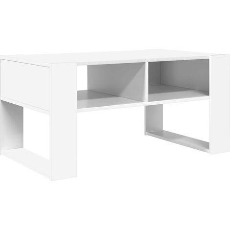 Table basse Blanc 92 x 53 x 45 cm Bois d'ingénierie