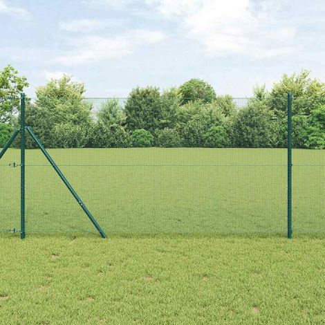 Zaunpfosten Grün 25 x 1,2 m (12 x 12 mm Masche) Stahl und PVC