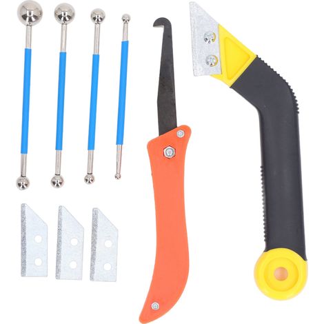 Kit d'outils pour calfeutrage : scie à joints coudée, outil à bille double pour le nettoyage et le remplissage des joints de carrelage