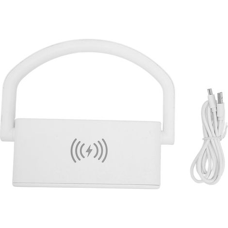 Réveil numérique multifonction avec chargeur sans fil, lumière nocturne et deux niveaux de réglage pour chambre à coucher - Blanc (1/5)