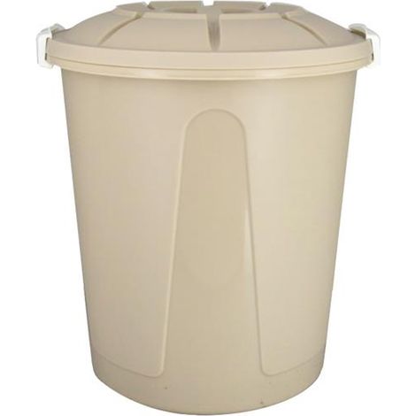 BIDONE MODELLO STELLA 25 LT CON TAPPO E MANICI COLORE TORTORA (1/2)