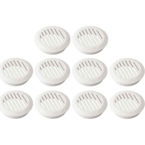 Lüftungsgitter – 10er-Pack – Kunststoff – Durchmesser 50 mm – Für Decke und Wand – Weiß (1/5)