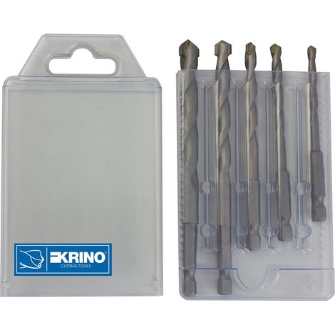 Krino 03057700 - Set Punte Superior con Attacco Esagonale 1/4 per Muro e Cemento - 5 Pezzi (1/2)
