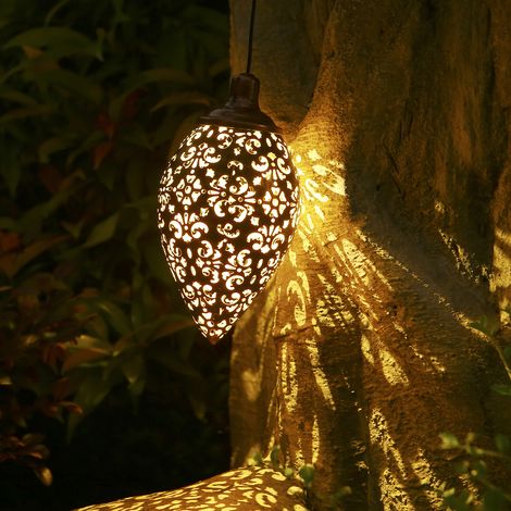 SJLERST Lanterne Solaire pour Extérieur, Tomshine Lanterne de Jardin,Lanterne Solaire à LED en Métal pour Patio Extérieur sur L'arbre (1/5)