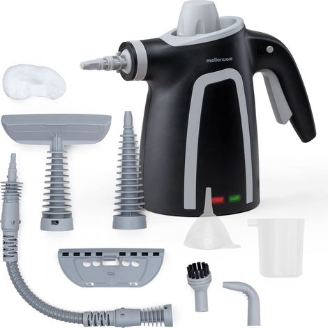 Nettoyeur à vapeur Fush Nettoyeur à Main Portable 1050W Multifonctions Réservoir 380mL 9 accessoires pour la maison, la salle de bain, la cuisine, tapis, moquettes Noir (1/5)