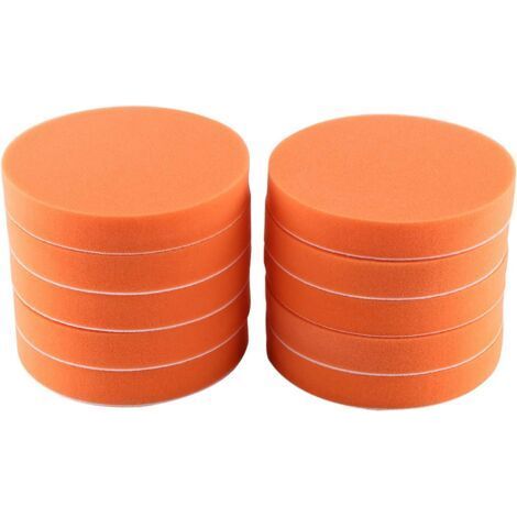 ALLIANDISÉponge de Polissage pour Voiture, 10 Pcs/Lot kit Polissage Voiture 6‘’ (150Mm) Éponge Polissage Polissage Cirage Pad Kit Outil pour Voiture Polisseur Tampon Orange Tampon de Polissage (1/5)