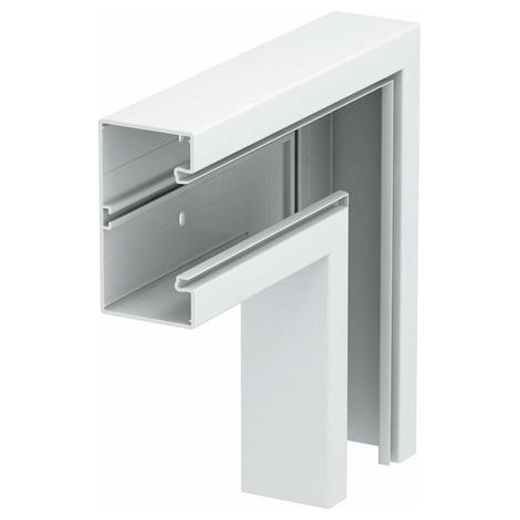OBO Bettermann Ángulo plano 70x130mm Cloruro de polivinilo blanco puro RAL 9010, 6274520