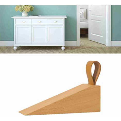 Butée de Porte en Bois de Hêtre Anti-Dérapante, Silencieuse et Protectrice pour Sols - Idéale Bureau et Chambre (1/5)