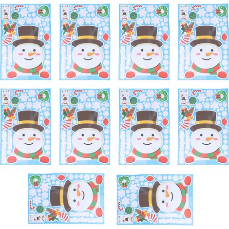 10 Schneemann-Fensteraufkleber zur Dekoration (1/5)
