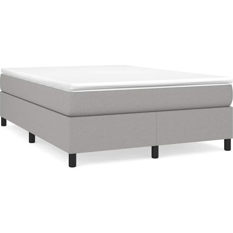 Maison Exclusive - Boxspringbettgestell Hellgrau 140x200 cm Stoff (1/5)