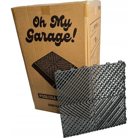 Baldosas modulares tipo puzle de 40x40 cm para garaje, taller y detailing (gris oscuro) (1/5)