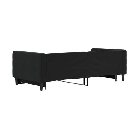 Lit de jour avec lit gigogne (matelas vendu séparément), noir, 90 × 200 cm, idéal chambre à coucher, style moderne, montage simple (1/5)