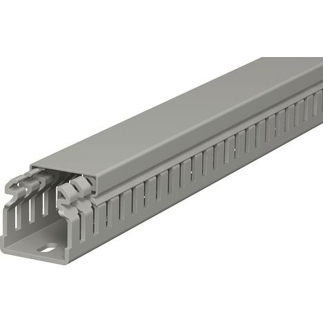 OBO Bettermann Canalina di cablaggio 37x37x2000 polivinilcloruro grigio pietra RAL 7030, 6178307