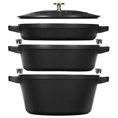 Staub Batteria da Cucina 3 Pezzi Tartufo Bianco Ghisa (1/3)