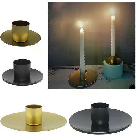 Schlichte goldene Kerzenhalter aus Metall für den Schreibtisch, geeignet für Hochzeiten, Partys, Festivals, als Geschenk oder Dekoration für Zuhause. (1/4)