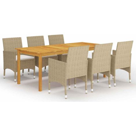 Ensemble à manger de jardin 7 pcs-Salon de jardin Beige 578767 (1/5)
