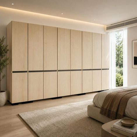 Dressing 16 portes décor chêne et anthracite 360 cm BYRON (1/5)