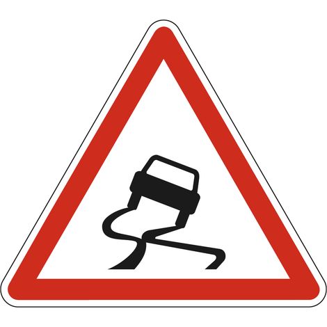 Panneau de signalisation danger - Chaussée glissante - Triangulaire - Gamme Ecolign - Classe 1 - 700mm (1/5)