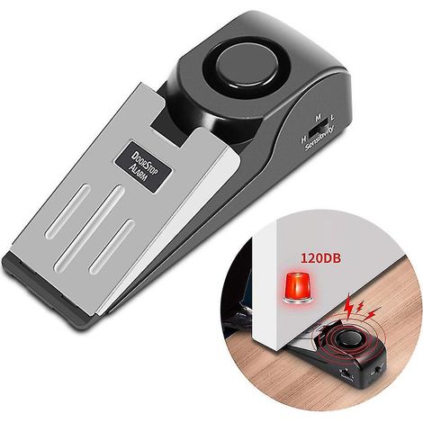 Système d'alarme portable sans fil pour butée de porte, alarme de sécurité pour la maison et les voyages, gadget d'alarme d'angle (1/3)