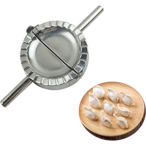 Bolsa de acero inoxidable Molde para dumplings de acero inoxidable Herramienta de corte con clip para dumplings de cocina (mediana)