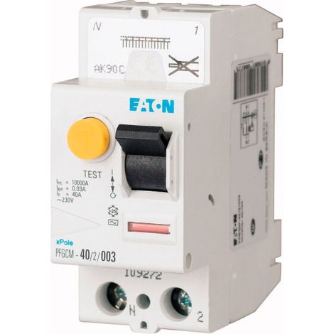 Eaton – Interrupteur différentiel auto 40A type A 30mA – Calibre 30mA – Raccordement sans vis – Protection résidentielle et petits tertiaires