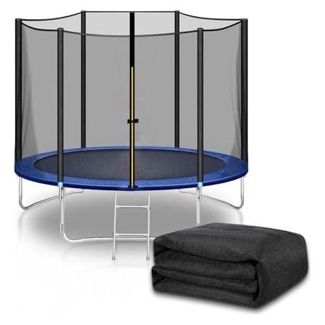 Filet de Remplacement pour Trampolines, ø 150 183 244 306 366 396 427 488cm Rond Sécurité Trampoline avec Entrée Zippée, Protection 6 8 12 Barres,183cm Barres - 183cm (1/5)
