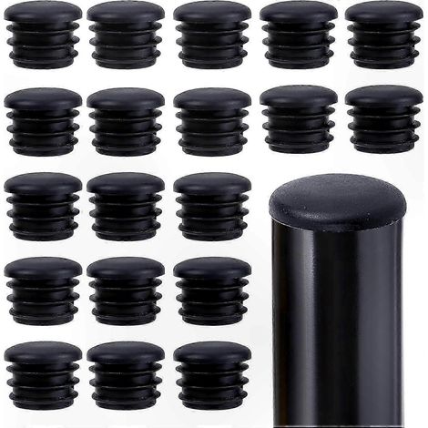Embouts de tubes ronds de 2,5 cm (1 pouce) - Lot de 20 Bouchons de protection pour pieds de chaises, tuyaux, clôtures Solution de glissement en douceur (1/5)