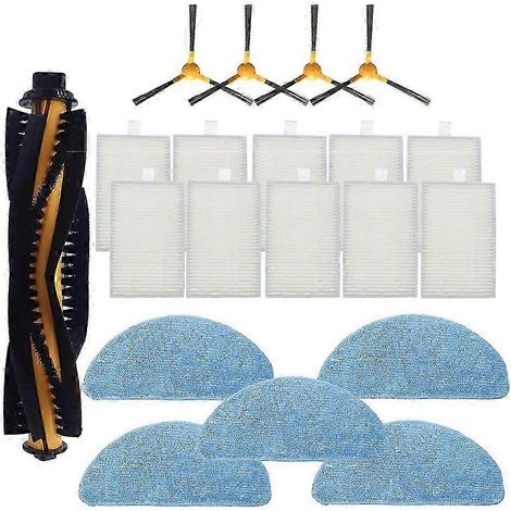 Lot de 20 pièces pour aspirateur robot LIECTROUX C30B et Proscenic 800T/820S : brosse principale, chiffon de nettoyage et filtre HEPA (réf. 2025). (1/5)