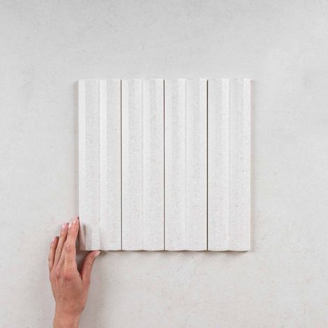 Faience Blanc STRIPES White Stone 7,5x30cm (1/4)