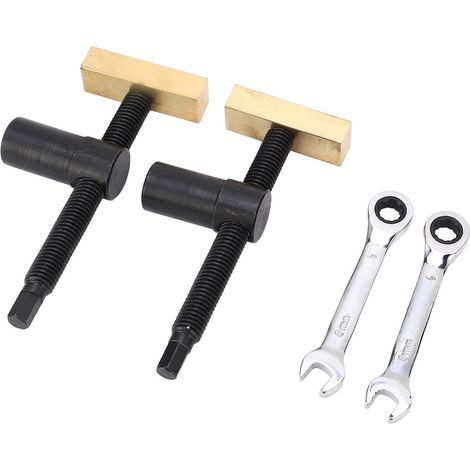 Lot de 2 taquets d'établi inox laiton serre-pièce rapide boiserie perçage fraisage 20mm (1/5)