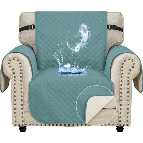 Ystyle Housse Canapé 1 Place 60cm - Impermeable Housse de Canapé avec Accoudoirs, Universelle Housse Canape Protege Canape Chat Chiens Griffures Antidérapante, Bleu Clair