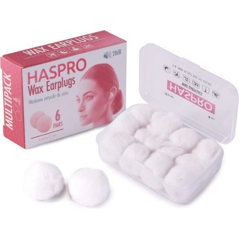 Tapones para los oídos de cera Haspro - 6 pares (1/4)