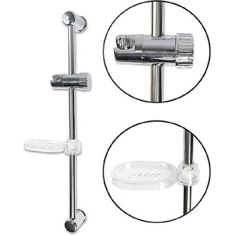 Trade Shop - Corredera Corredera Para Rociador Regulable En Altura Con Jabonera 60 Cm 69155 - (1/2)