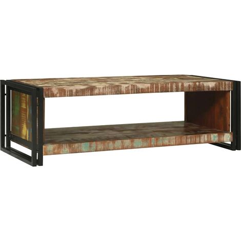 Couchtisch 120 x 50 x 38 cm Massives upgecyceltes Holz