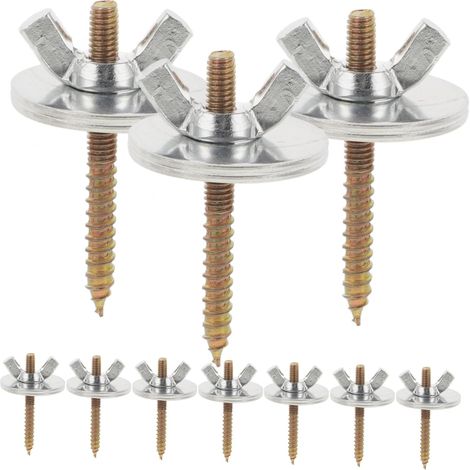 Sets de Vis de Fixation Lot de 10 en Fer Écrous et Joints Légères et Résistantes la Casse, Accessoires Indispensables pour Perchoir de Cage à Oiseaux pour Cage (1/5)