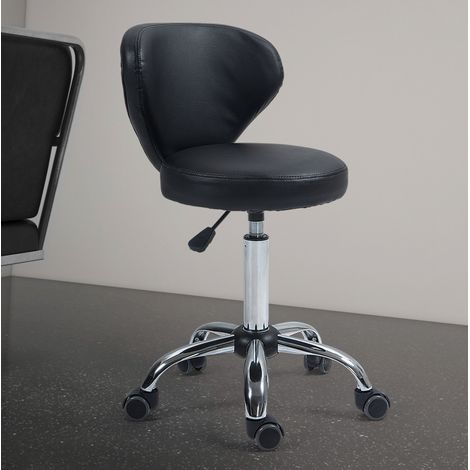 Sillón salón ergonómico giratorio con ruedas negro OKMYHOME (1/4)