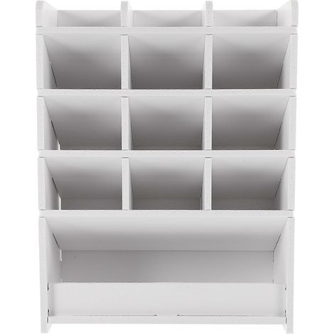 Großzügiger Schreibtisch-Organizer, DIY-Stiftebox, ideal für Büro und Zuhause. Aufbewahrungsbox für Büro- und Haushaltsartikel. – 25 x 25 cm – Weiß (1/4)