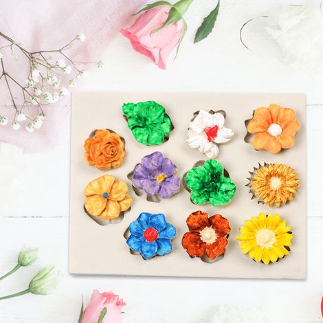 Silikon-Puddingform mit Blumenmuster, Dessertform, Kuchenform, DIY-Backform, Seifenherstellungswerkzeug (1/5)
