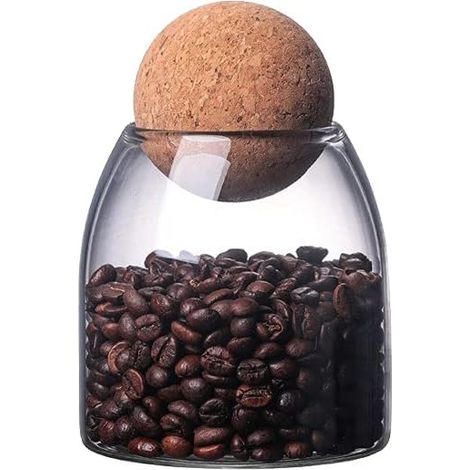 Bocaux de Stockage en Verre, Bocal Hermetique, Pot en Verre Borosilicaté, Bocaux Epices, Avec Bouchon en Liège, pour Épices, Sucre, Café, Biscuits, Bonbons (550ml/19oz)