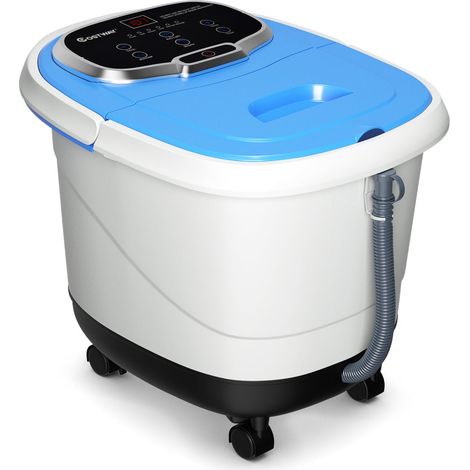 Pediluvio con funzione doccia 44 x 36 x 36 cm 6 rulli massaggianti ergonomici design PP blu 200010497