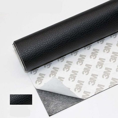 50 x 120 cm Leather Adhesive Roll, Synthetic Leather Sticker, Leather Patch Repair for Sofa, Car Seat, Handbag, Leather Jacket (Black) - RAPANDA (1/4)