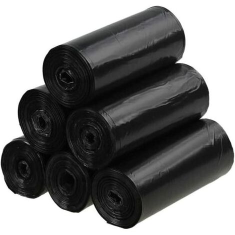Odipie – Lot de 150 sacs poubelle 40L – Sacs en plastique noir – 25 sacs par rouleau – Conçus pour poubelles de 40L (1/5)